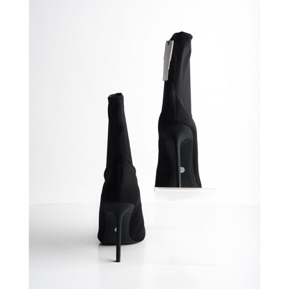 Zara Womens Ankle Boots Stretch Fabric Stiletto Black 1110/010 US 10 EU 41 New - Picture 6 of 8